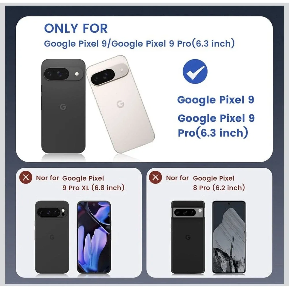D0059-Google Pixel 9 Pro Case Magnetic Clear with Privacy Screen Protector 6.3